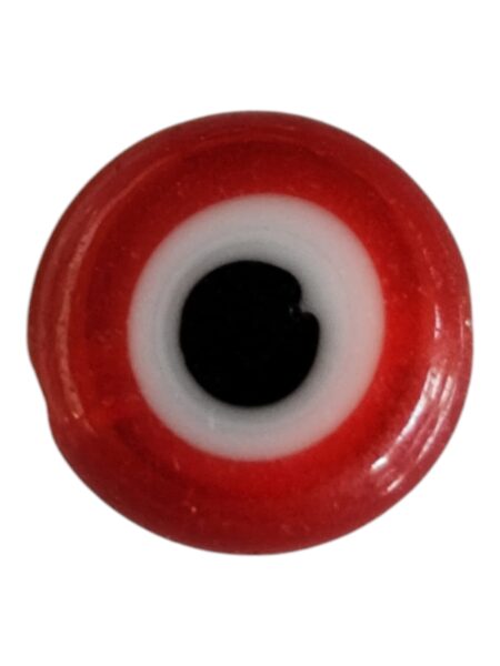 Evil eye glass bead, red, 8mm