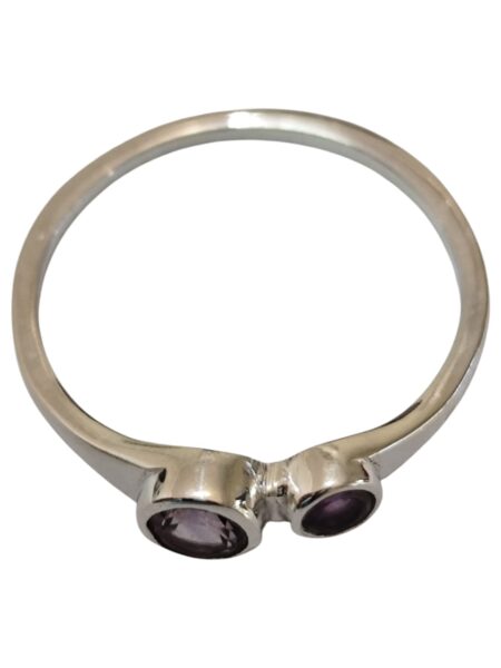 Amethyst ring in 925 silver, Round, size 8