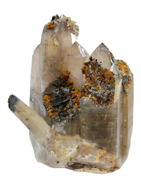 Smoky quartz with Aegerine Cluster, Zomba in Malawi, 12.8 x 5.9 x 17.8cm