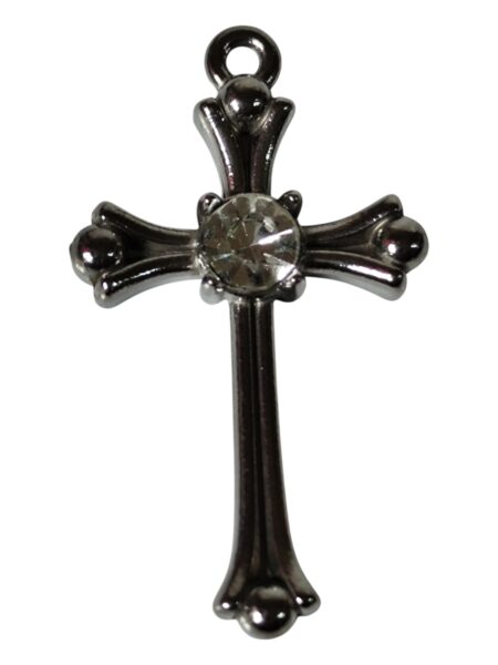 Stainless-steel cross with rhinestone, 4.8 x 31mm