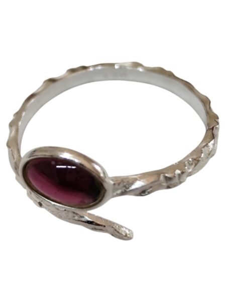 Amethyst ring in 925 silver, Oval, size 8