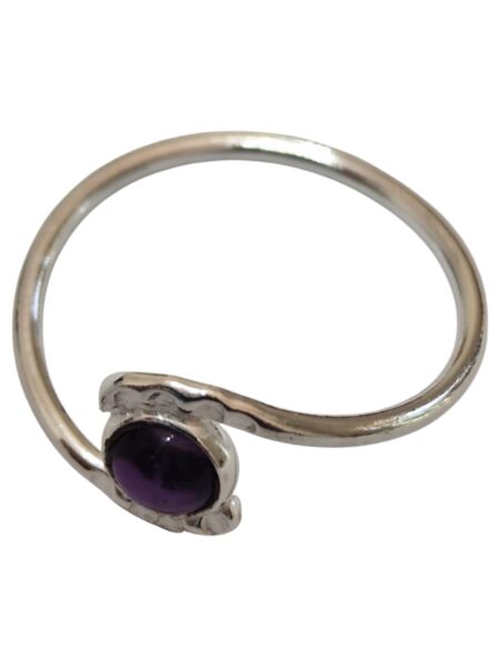 Amethyst ring in 925 silver, Round, size 8