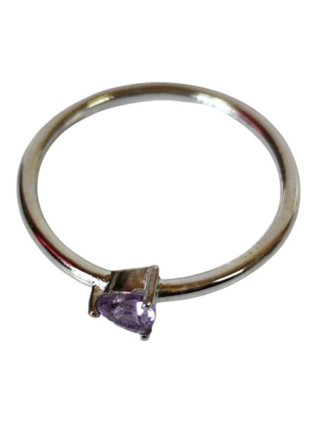 Amethyst ring in 925 silver, trillion, size 8