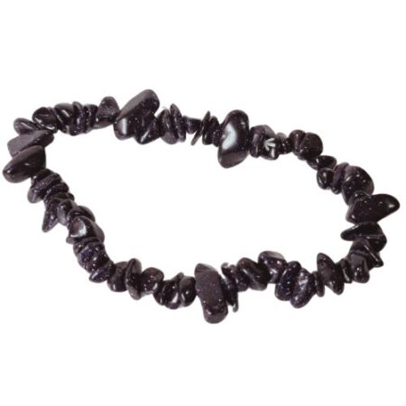 Blue Goldstone chip bracelet, stretchcord