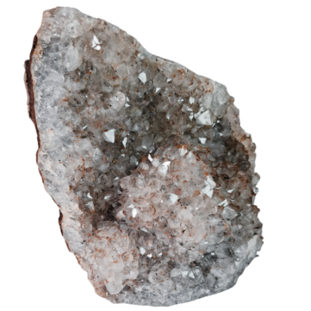 Goethite included drusy smoky quartz cluster, Mozambique, 15 x 8 x 27cm