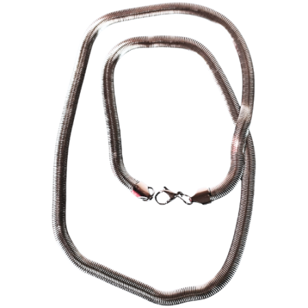 Stainless-steel Snake bone chain with lobster clasp, 0.6 x 55.5cm