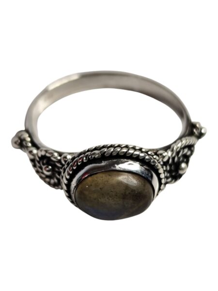 Labradorite ring in 925 silver, Oval cut, size 7