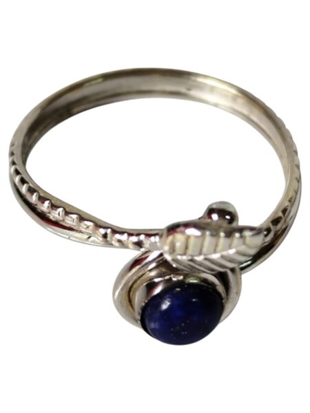 Lapis lazuli ring in 925 silver, Round cut, size 8