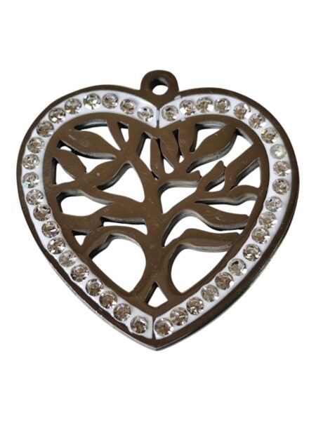 Tree within a heart pendant, Stainless steel, 3.2 x 3.2cm