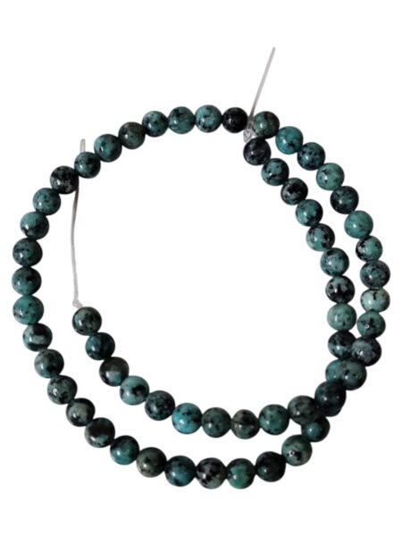 Blue dalmatian bead string, Round, 6.5mm, 38.3cm
