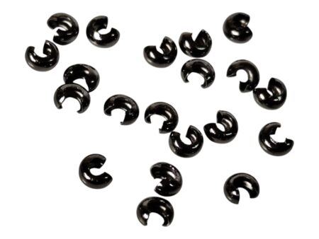 20 pcs 5 mm crimp cover, gun metal color