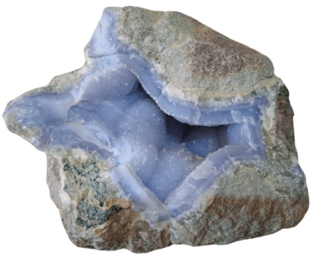 Blue agate Geode, Cabochon Quality, Malawi, 21 x 21 x 13cm, 4.30kg