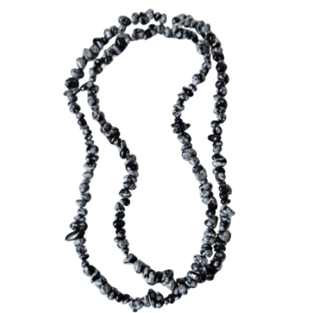 Snowflake obsidian, round chips. 40cm