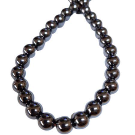 Hematite bead string, round, 10mm, 40cm