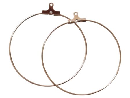1 pair charm earring hoops, rose gold stainless steel, 26mm