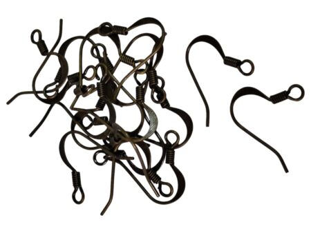 10 x Shepherds hook earring pair, bronze 19mm