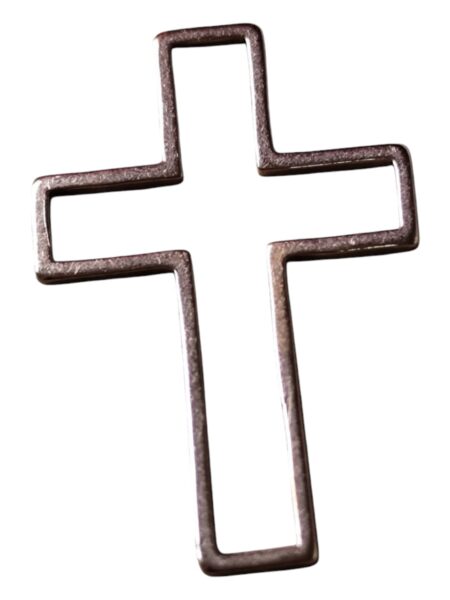 Cross pendant, Stainless Steel, rose gold 26mm