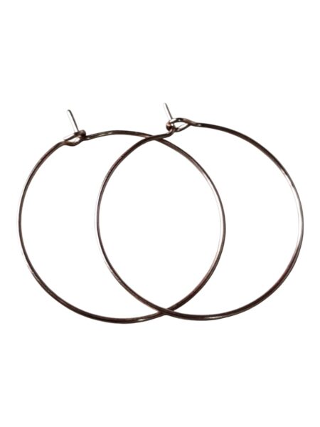1 pair earwire hoop ring, rose gold stainless steel, 30mm
