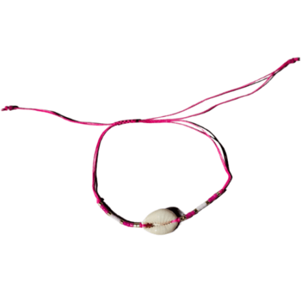 Cowrie shell with beads adjustable bracelet, assorted color string, mm string 2mm