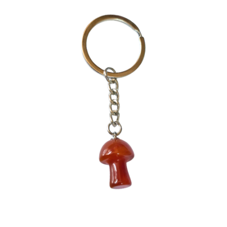 Gemstone mushroom keychain, assorted, 80mm