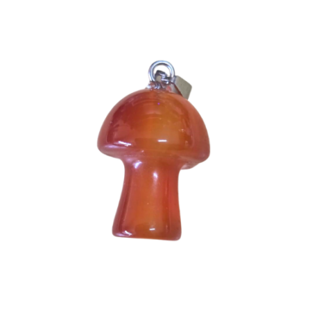 Gemstone mushroom pendant, assorted, 30mm