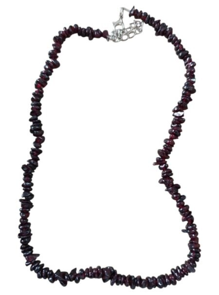 Garnet chip necklace, extender chain, 46.5cm include lobster clasp and extender chain