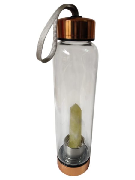 Citrine point glass bottle Rose gold edition