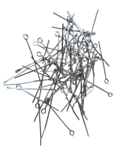 100 x Base metal Eye pins, 0.8x31mm