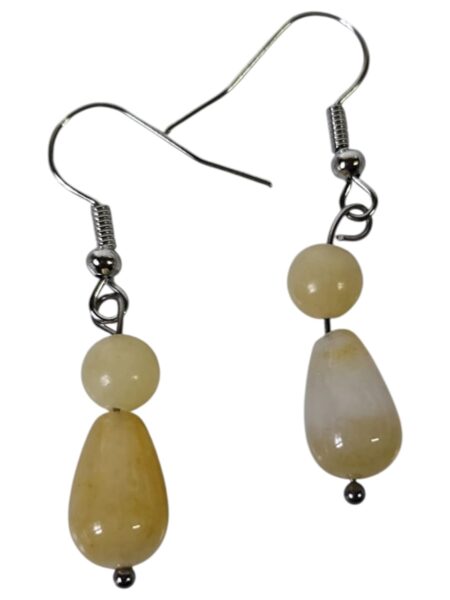 Drop earrings, Yellow calcite, 44mm