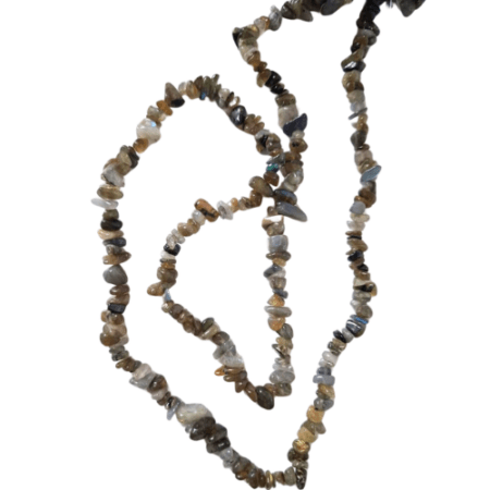 Dark labradorite chip string, 80cm long, 4-12mm chips