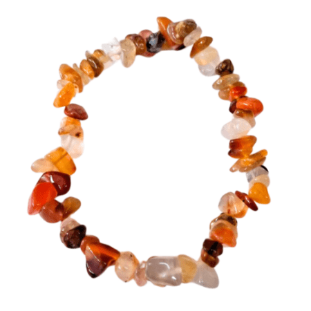 Carnelian with agate chip bracelet, stretchcord