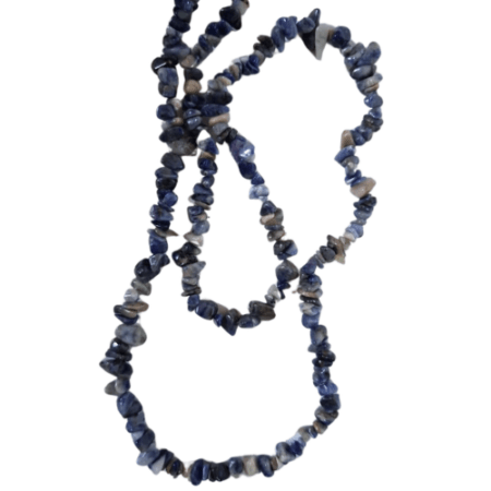 Sodalite chip string, 80cm long, 4-10mm chips