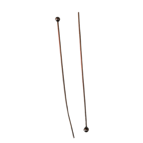 30 x Silver coloured head pins, 45mm, Stainless steel - Image 2