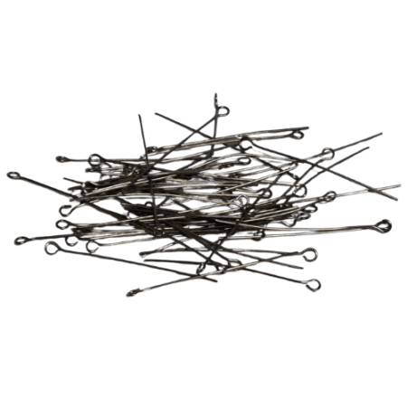 50 x Eye pins, gunmetal color, 0.7 x 40mm