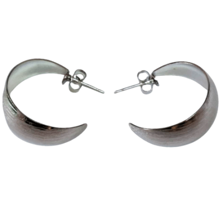 Semi hoop stud earrings, stainless steel, 22mm