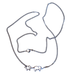 Stainless steel Family of Elephants necklace
