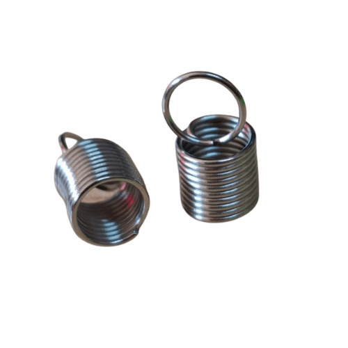 2 x Stainless steel Spring like string ends, 7 x 14mm | Silver Hills Gems