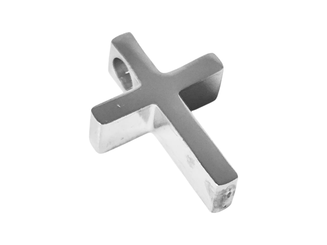 Cross Charm bead, Stainless steel, 10 x 14.5mm