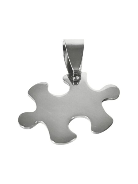 Puzzle piece Pendant, Stainless-steel, 21 x 26mm