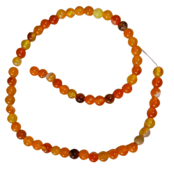 Orange agate bead string, 6.2mm, 36cm
