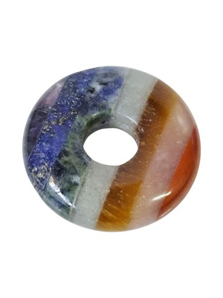 Chakra gemstone Pi stones / donuts, 20mm with 6mm diameter hole