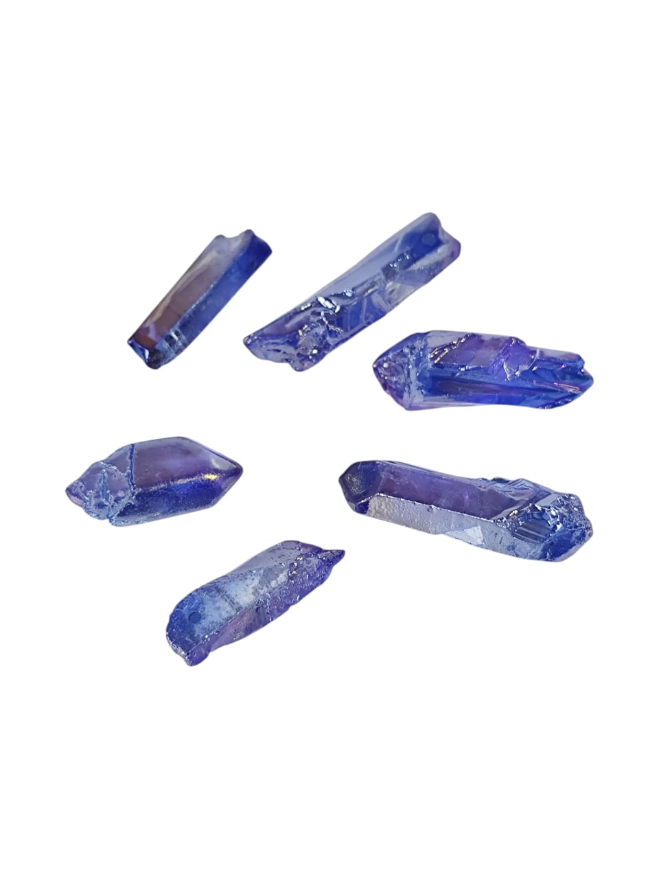 Blue Aura Quartz crystal with Magenta shine with hole, 25-40mm - Image 2