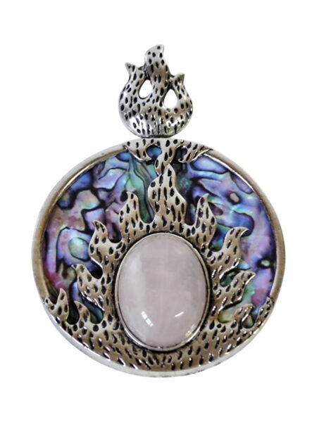 Rose Quartz or Paua Shell pendant