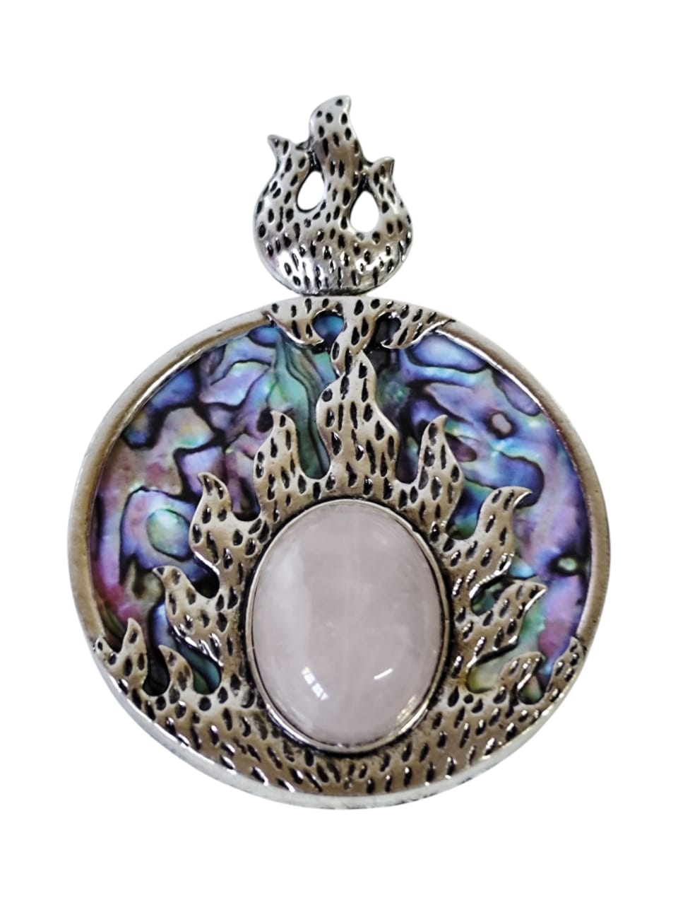 Rose Quartz or Paua Shell pendant
