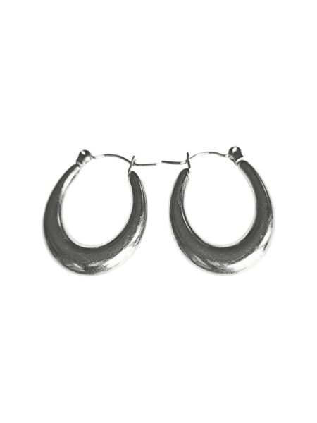 Stainless Steel Oval Hoop Earring, 26x14mm