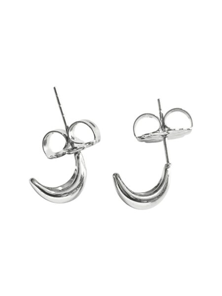 Curved earring with fancy bail in Stainless Steel, 10mm
