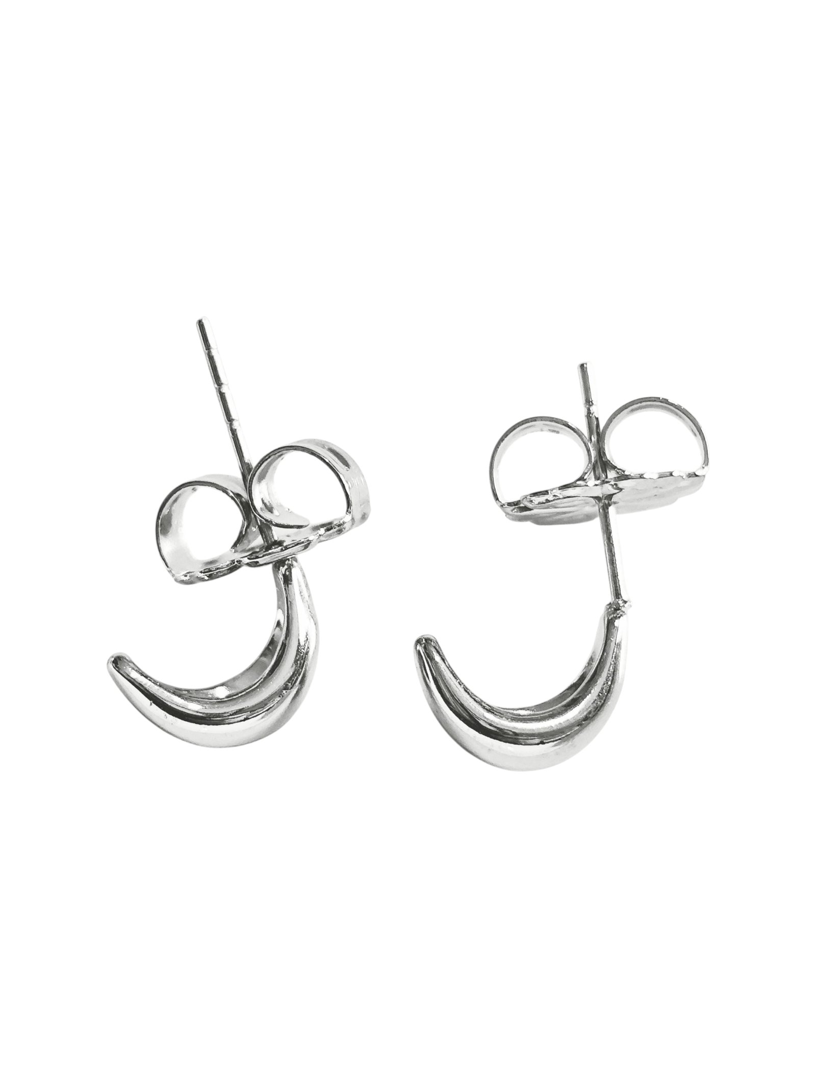 Curved earring with fancy bail in Stainless Steel, 10mm