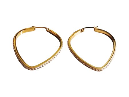 Gold Stainless Steel, Strawberry Shape Earrings.