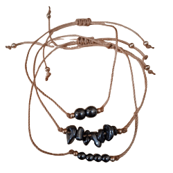 3 Hematite Bracelet set, adjustable.