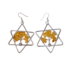 Star tree of life chip earrings